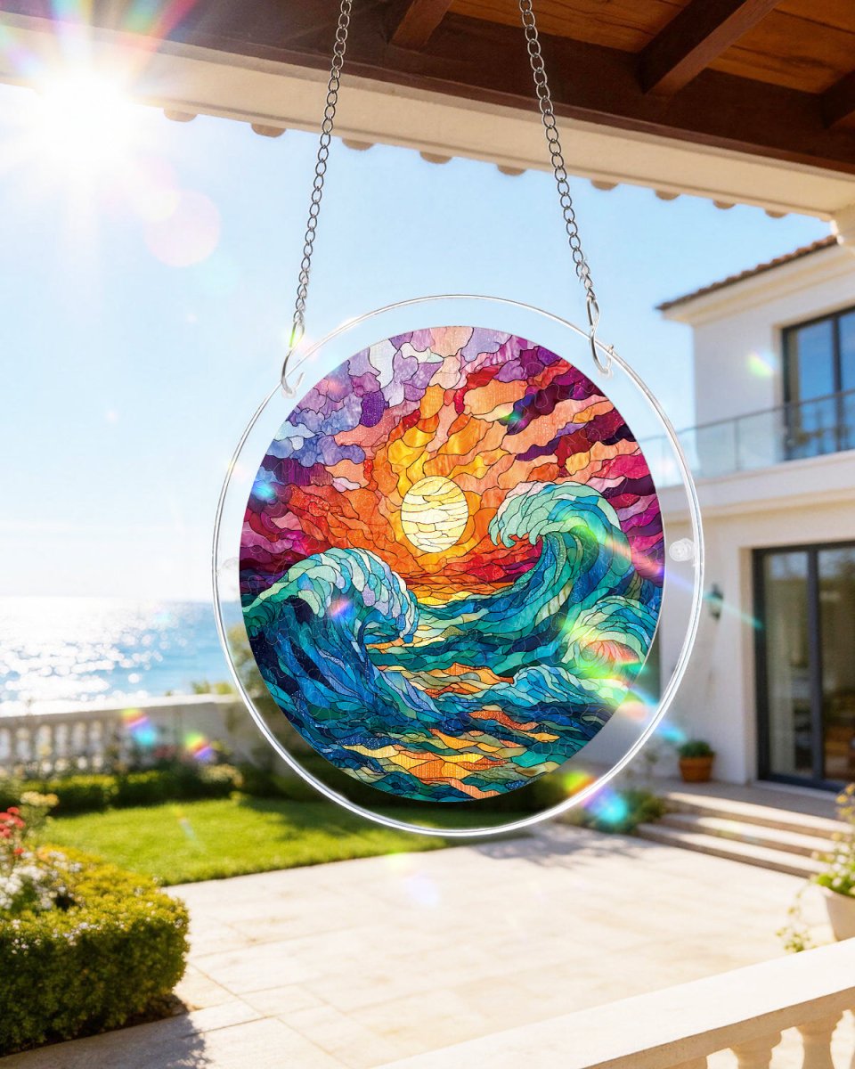 Acryl-Puzzle-Sonnenfänger – Goldene Flut
