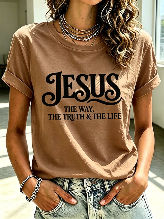 Women's  Faith Cross  Jesus The Way, The Truth & The Life Print Top