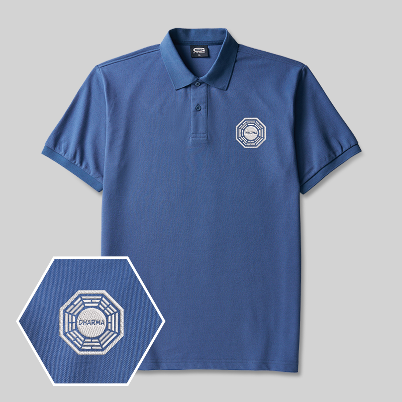 Dharma Initiative Geek Embroidered Polo Shirt