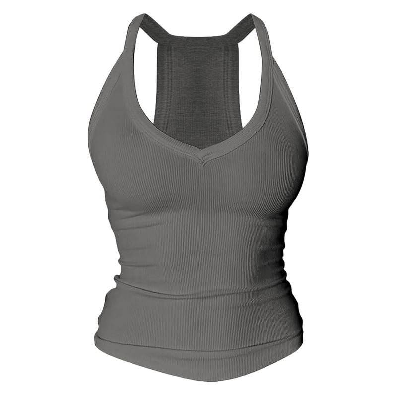Débardeur dos nageur à col en V avec soutien-gorge intégré