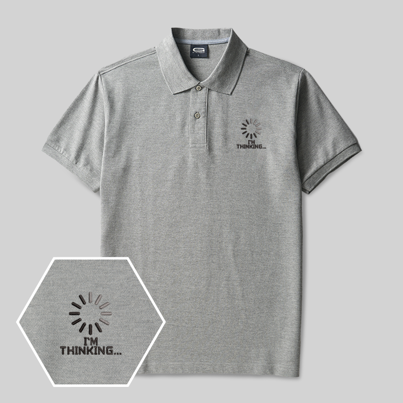 I'm Thinking Geek Embroidered Polo Shirt
