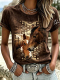 Damen Freizeit T-Shirt mit Aufdruck und kurzen Ärmeln