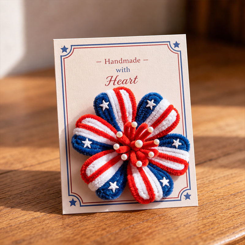 Amerikanische Flagge Blumen Handgemachte Brosche