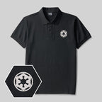 Premium Sci-Fi Embroidered Black Polo Shirt | Galactic Emblem Geek Apparel (M-5XL)