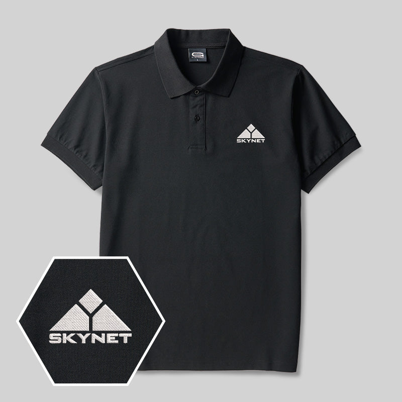 Geek Skynet Besticktes Polo-Shirt