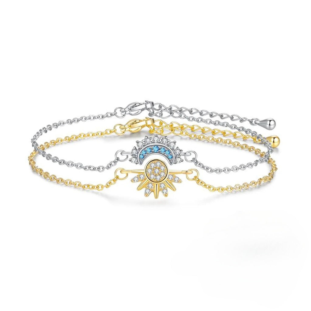 Sun & Moon Matching Bracelet Set – Stackable Friendship Gift for Best Friends, Sisters & Couples