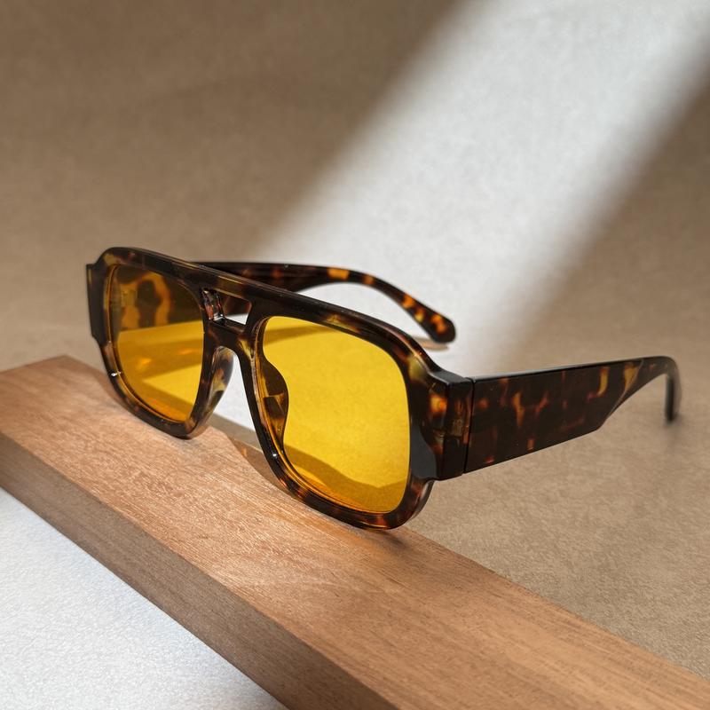 Lunettes de soleil aviateur rectangulaires rétro pour hommes et femmes