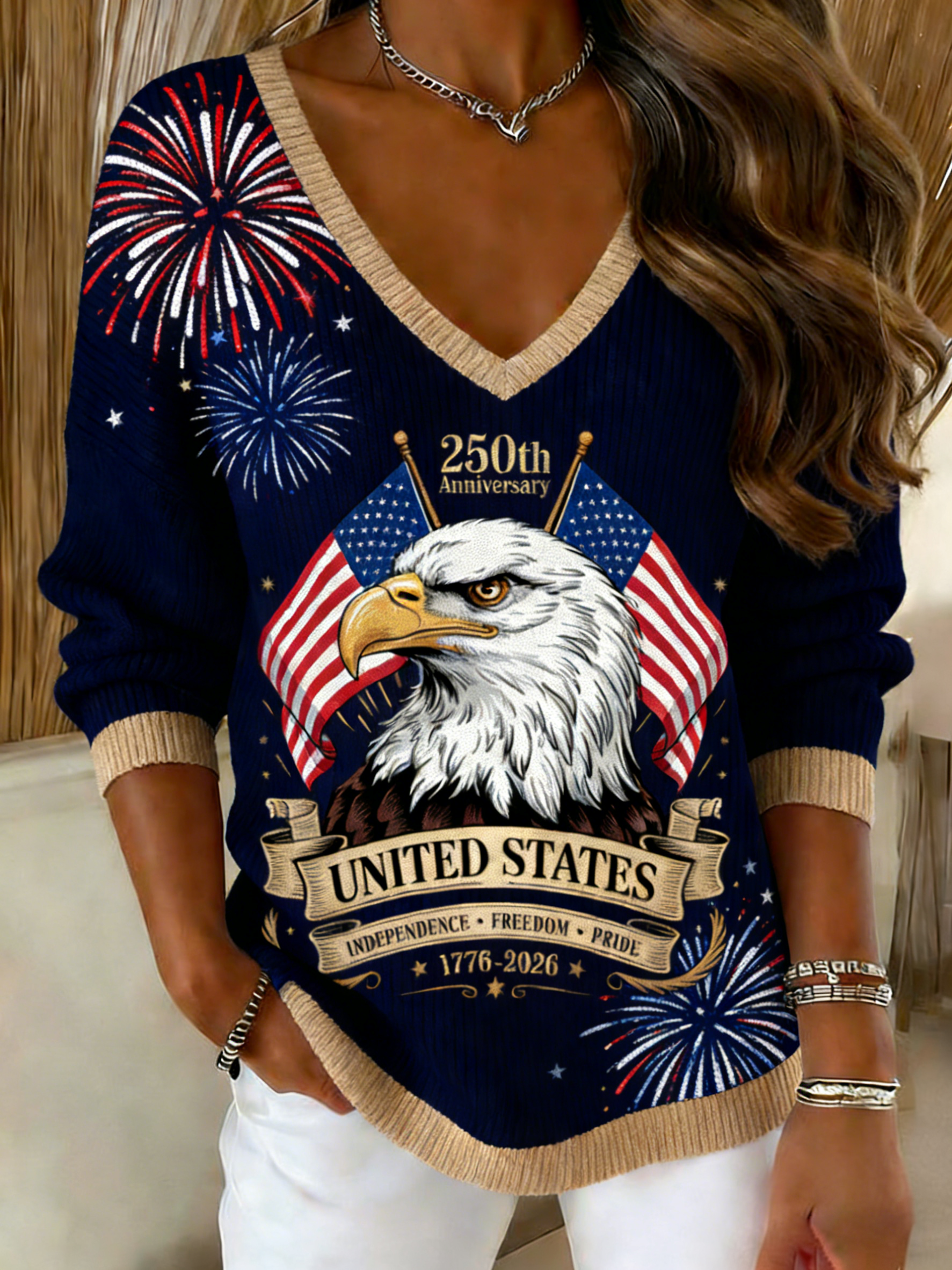 Haut en maille patriotique États-Unis 1776-2026
