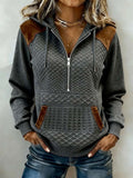 Damen Lässiges Color-Block Pullover Sweatshirt