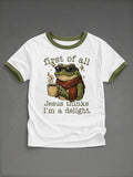 Women's 'first of all Jesus thinks I'm a delight.' Printed Casual T-Shirt