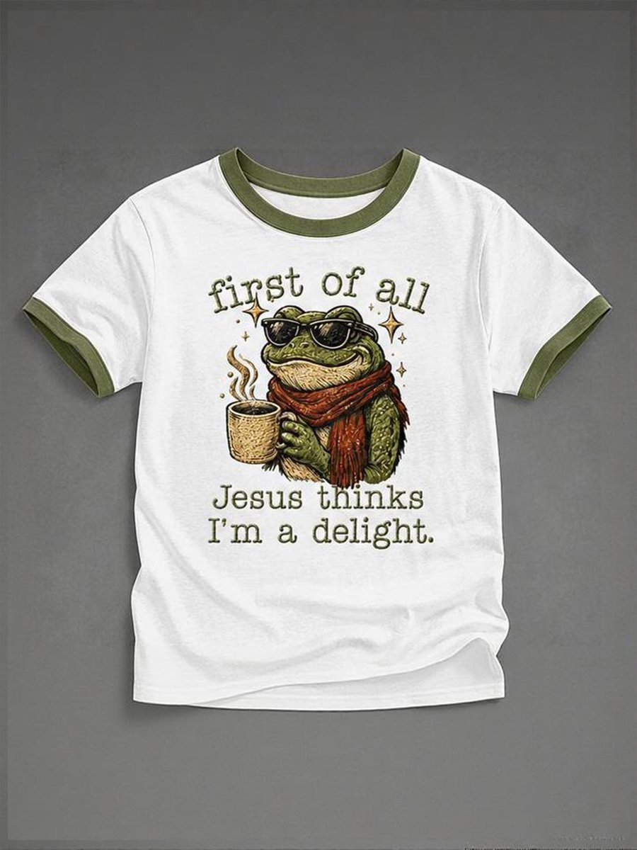 Women's 'first of all Jesus thinks I'm a delight.' Printed Casual T-Shirt