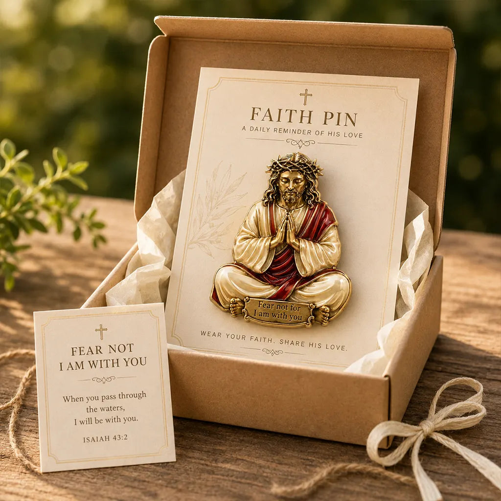 Jesus Glaubensnadel – „Fürchte dich nicht, ich bin bei dir“ Christliche inspirierende Brosche Geschenk