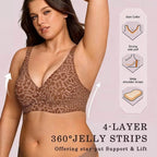 🏆LAST DAY SALE 49% OFF 🔥Super Firming Retro Leopard Print Bra | Women Wirefree Bras 👍No More Sagging Breasts