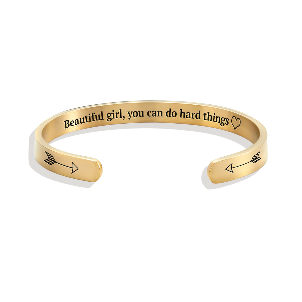 Schönes Mädchen, du schaffst schwere Dinge Manschettenarmband