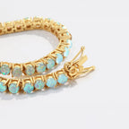 Tennisarmband mit blauem Opal