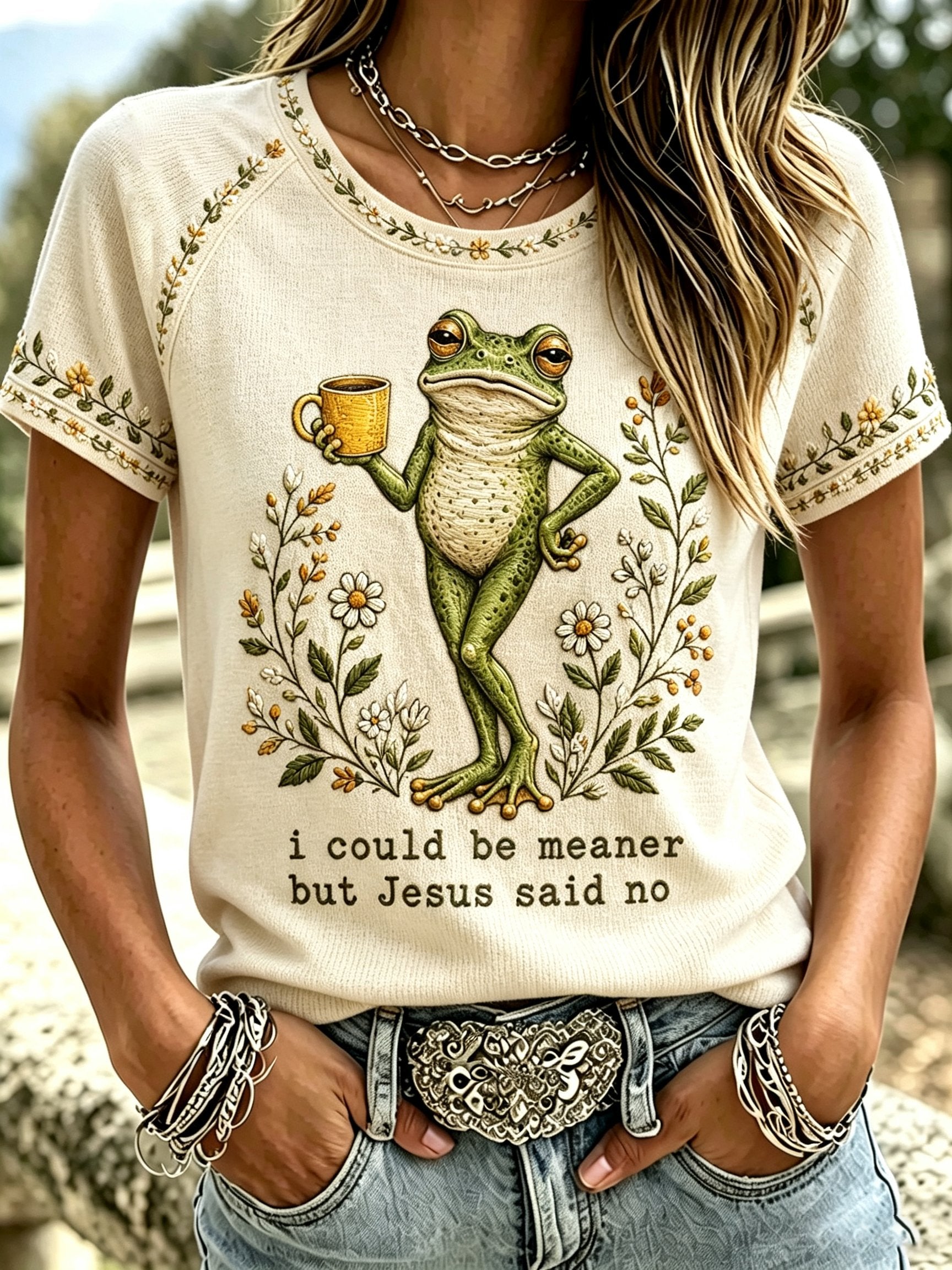 I Could Have Been More Impulsive, But Jesus Restrained Me. (Women'S Faith Print T-Shirt)