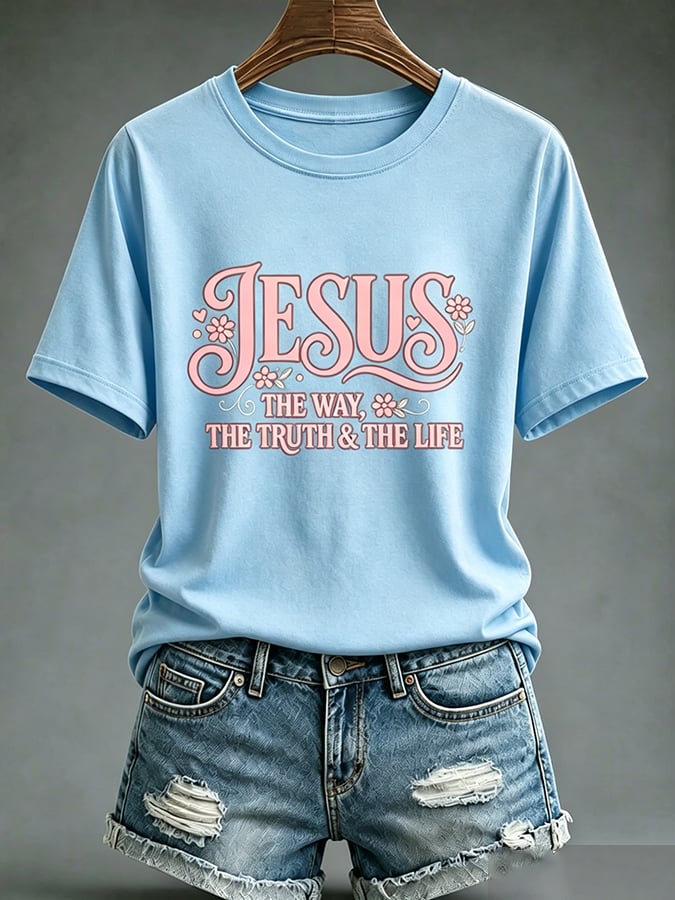 Women's  Faith Cross  Jesus The Way, The Truth & The Life Print Top