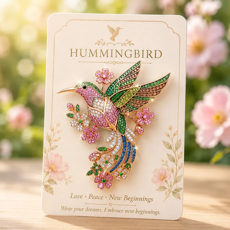Hummingbird Blossom Brooch