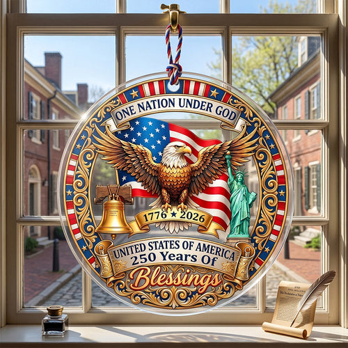 "America 250th Anniversary" Acrylic Ornament — 1776–2026 Patriotic Theme