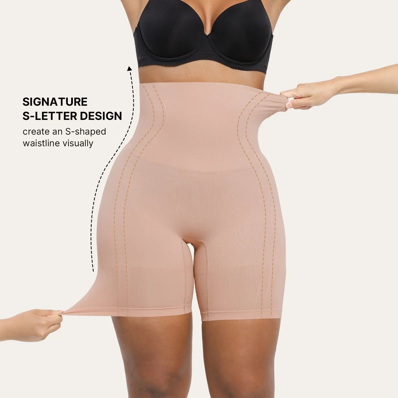 Short galbant sans coutures pour femme | Shorty gainant taille haute contrôle du ventre