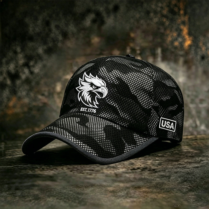Unisex Retro Camouflage Patriotic Art Print Casual Baseball Cap