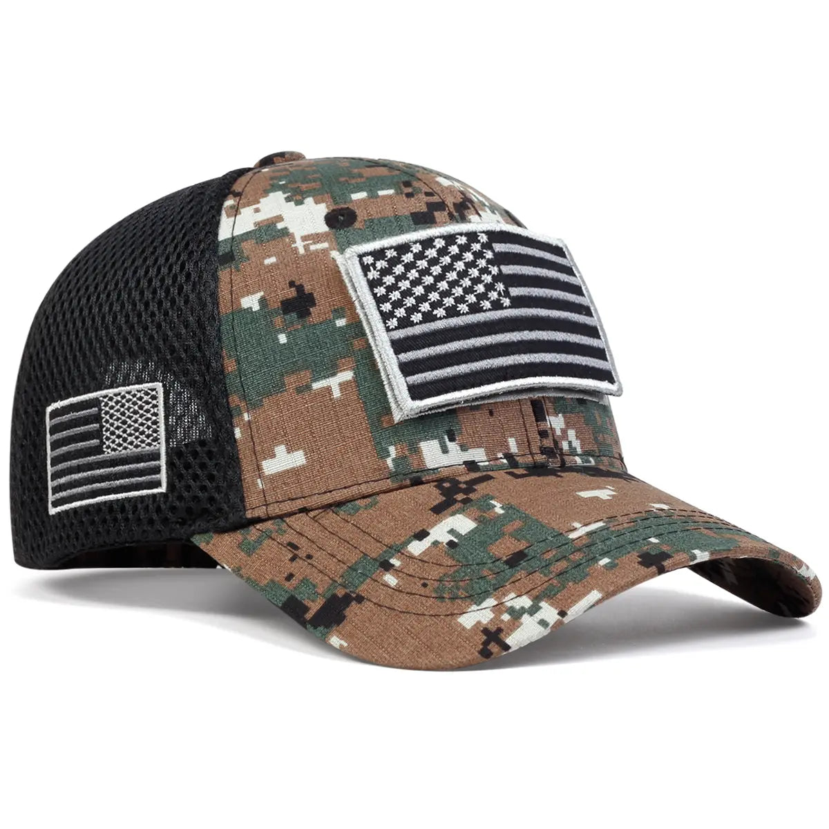 Casquette de baseball brodée drapeau américain - Chapeau en coton ajustable