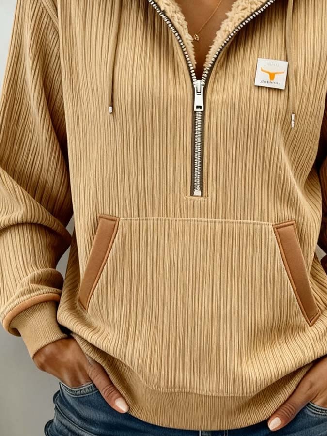 Damen-Kapuzenpullover mit Farbblöcken