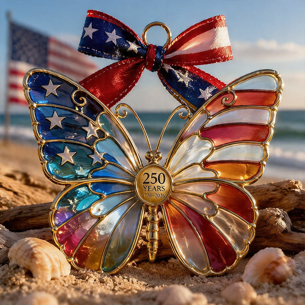 America 250th Anniversary Butterfly Ornament