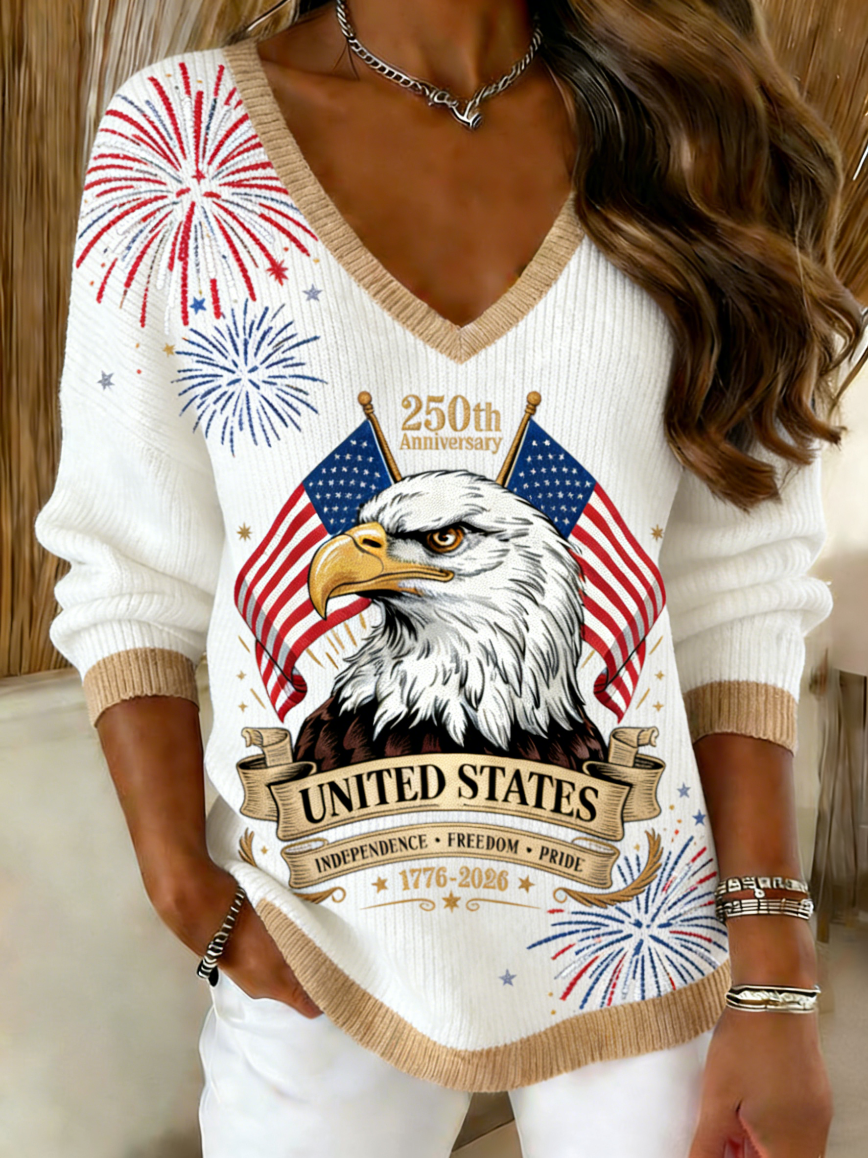 Haut en maille patriotique États-Unis 1776-2026