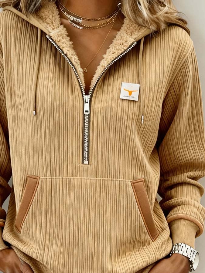 Damen-Kapuzenpullover mit Farbblöcken