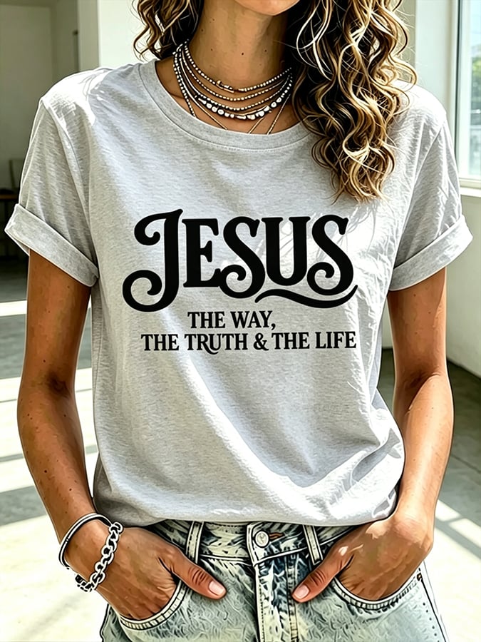 Women's  Faith Cross  Jesus The Way, The Truth & The Life Print Top