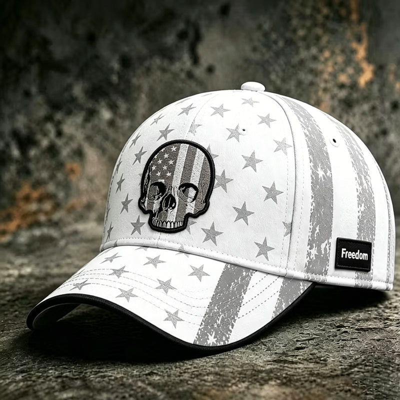 Casquette de baseball décontractée avec imprimé tête de mort rétro