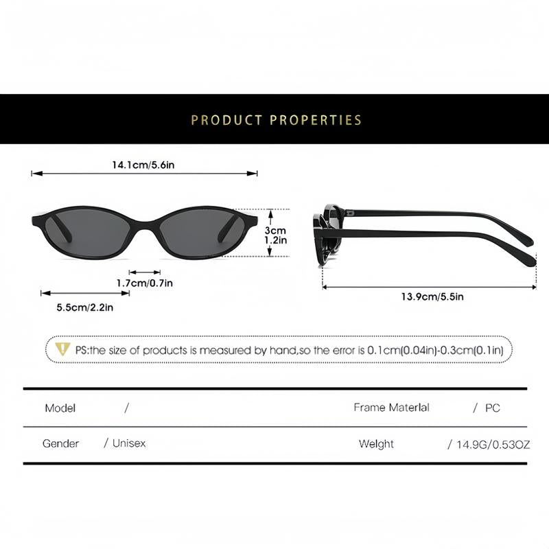 Lot de 3 lunettes de soleil ovales rétro Y2K pour femme – Lunettes de soleil fines années 90 avec protection UV