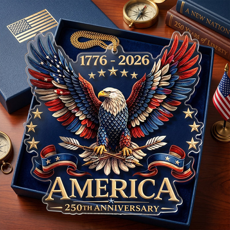 "America 250th Anniversary" Acrylic Ornament — 1776–2026 Patriotic Theme
