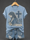 Women's Retro Fear Not Faith  Print T-shirt