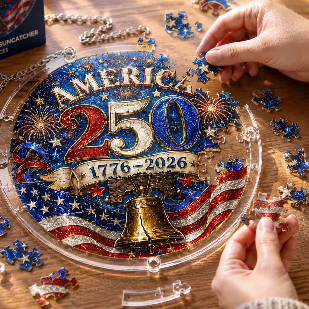 America 250th Anniversary Acrylic Puzzle Hanging Ornament
