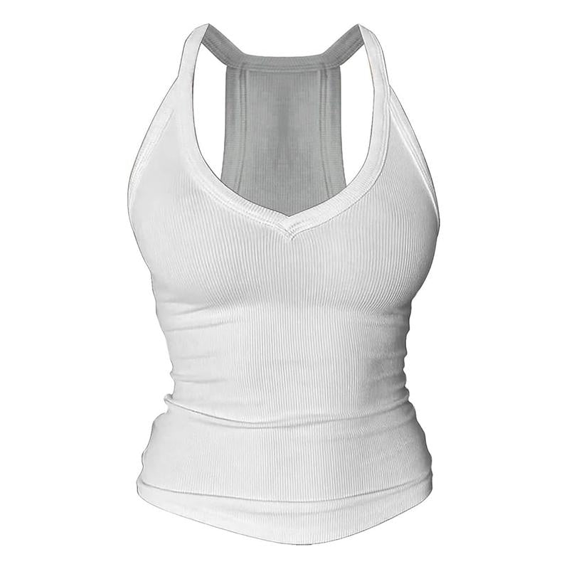 Débardeur dos nageur à col en V avec soutien-gorge intégré