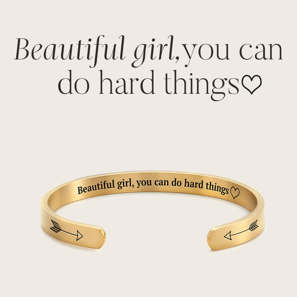 Schönes Mädchen, du schaffst schwere Dinge Manschettenarmband