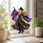 💥💃 Stevie Nicks 🤘 Handgemachter Buntglas-Sonnencatcher zum Drehen