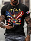 Men's American Flag Commemorative 250th Anniversary Classic Pattern Short Sleeve T-shirt