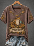 Women's Fun Frog-Print Top