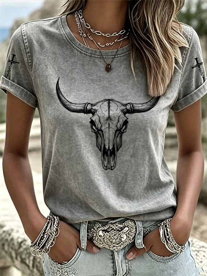Women'S Western American Cross Casual T-Shirt