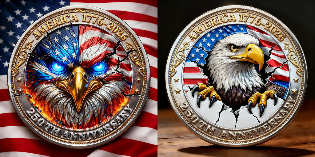 Gedenkmünze zum 250. Jahrestag Amerikas mit Adler