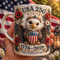USA 250th Anniversary Embossed Eagle Mug