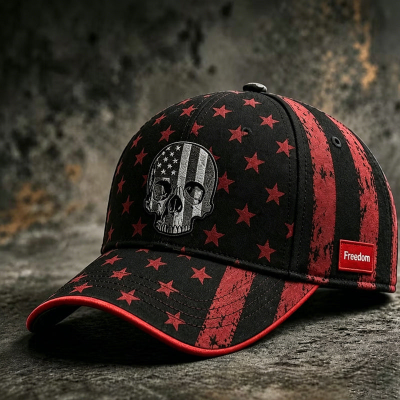 Casquette de baseball décontractée avec imprimé tête de mort rétro