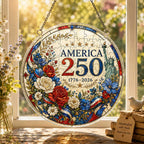 Amerika 250. Jubiläum Acryl-Puzzle Hängeornament | 1776–2026 Patriotischer Fenster-Sonnenfänger-Dekor