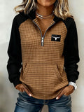 Damen Freizeit Reißverschluss Pullover Sweatshirt