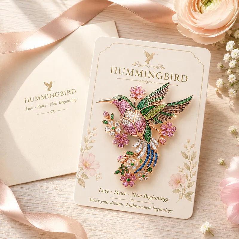 Hummingbird Blossom Brooch
