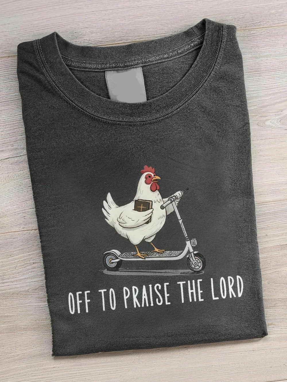 Women's "OFF TO PRAISE THE LORD" Graphic Crew-Neck Short-Sleeve T-Shirt