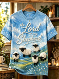 Women's Retro The Lord Is My Shepherd  Faith Print T-shirt